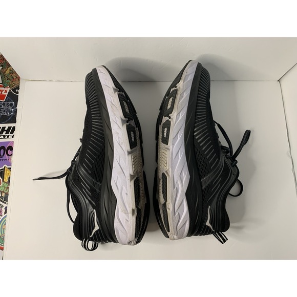 Hoka One One Bondi 7 Women's Size 9 Black White Running Shoes Sneakers - Picture 6 of 9